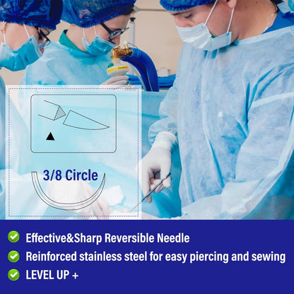 28 Packs Sutures Thread with Needle