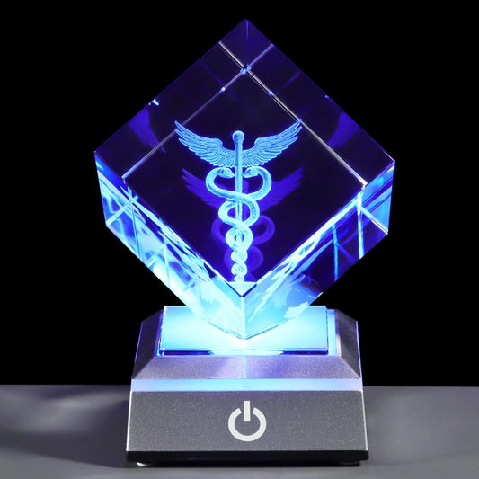 3D Crystal Caduceus Figurine 