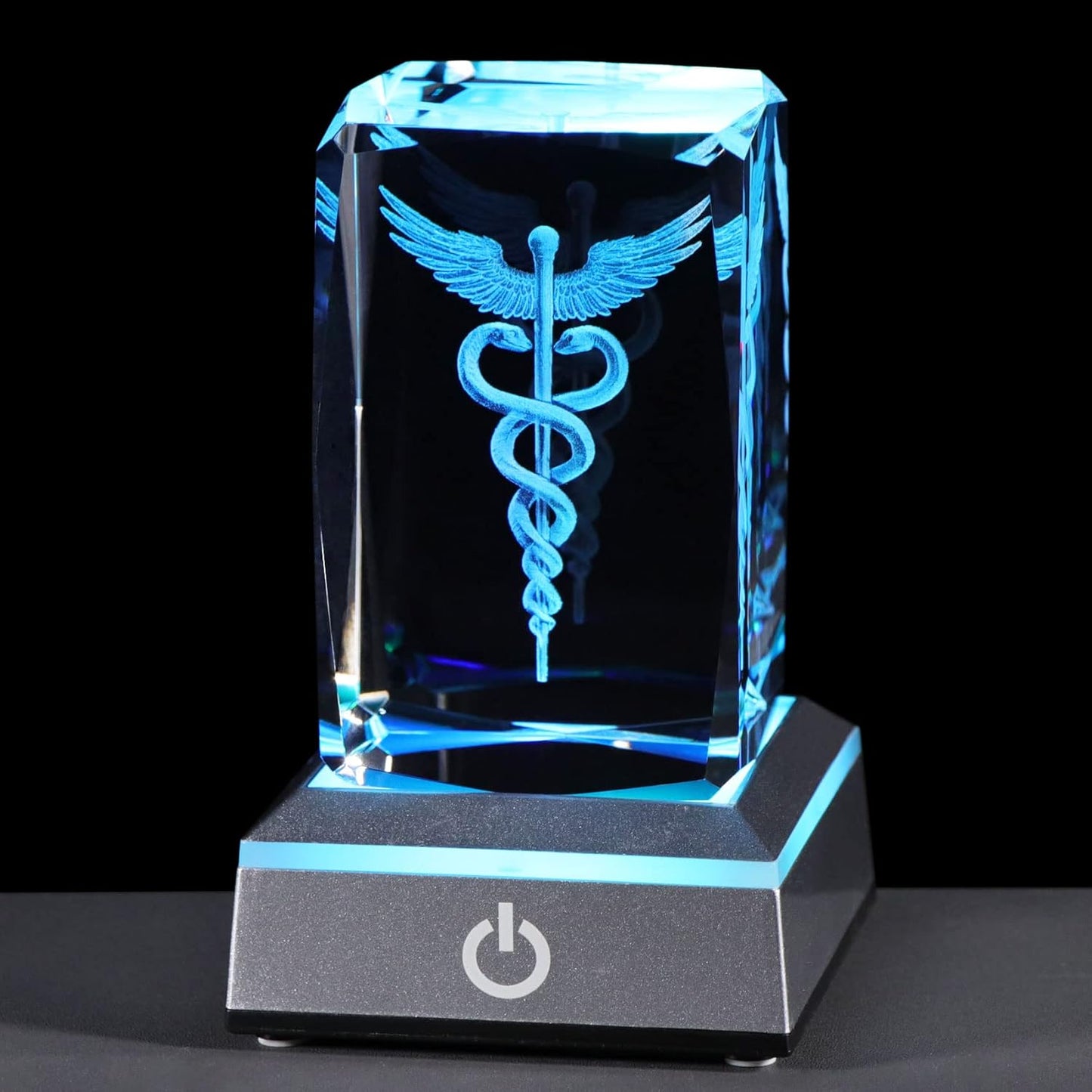 3D Crystal Caduceus Figurine 