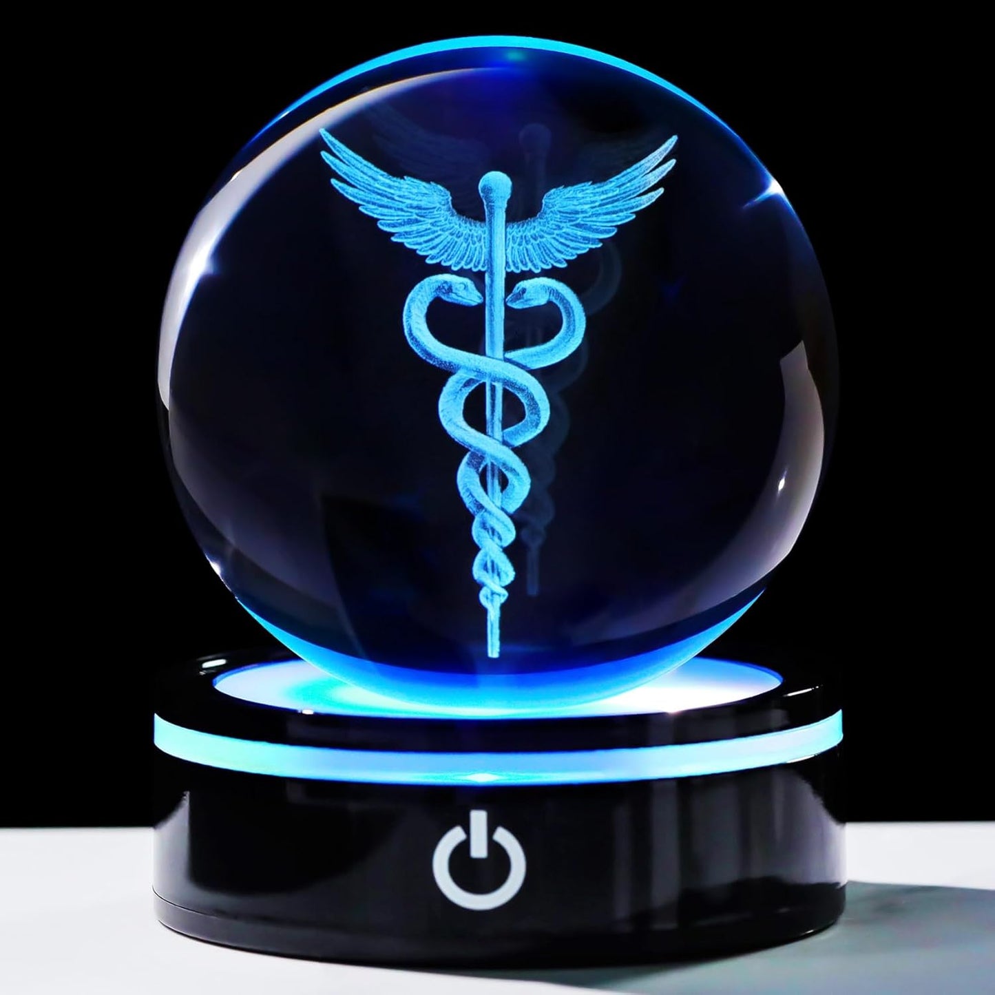 3D Crystal Caduceus Figurine 