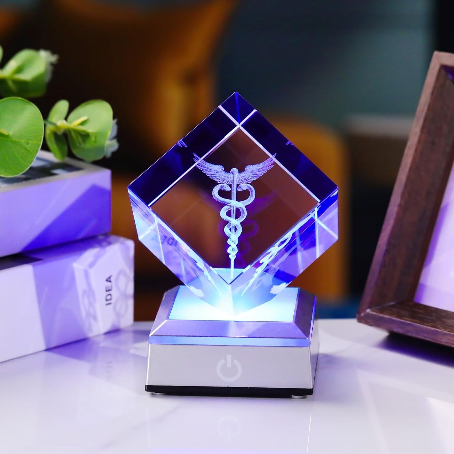 3D Crystal Caduceus Figurine 