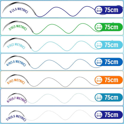 28 Packs Sutures Thread with Needle