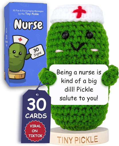 Doctor Gifts - Handmade Crochet Potato Doll with 30 Cute Signs for Doctors - Funny Gift Idea for Women Doctors for Birthday Christmas or Retirement - Bulk Staff Appreciation Thank You Present